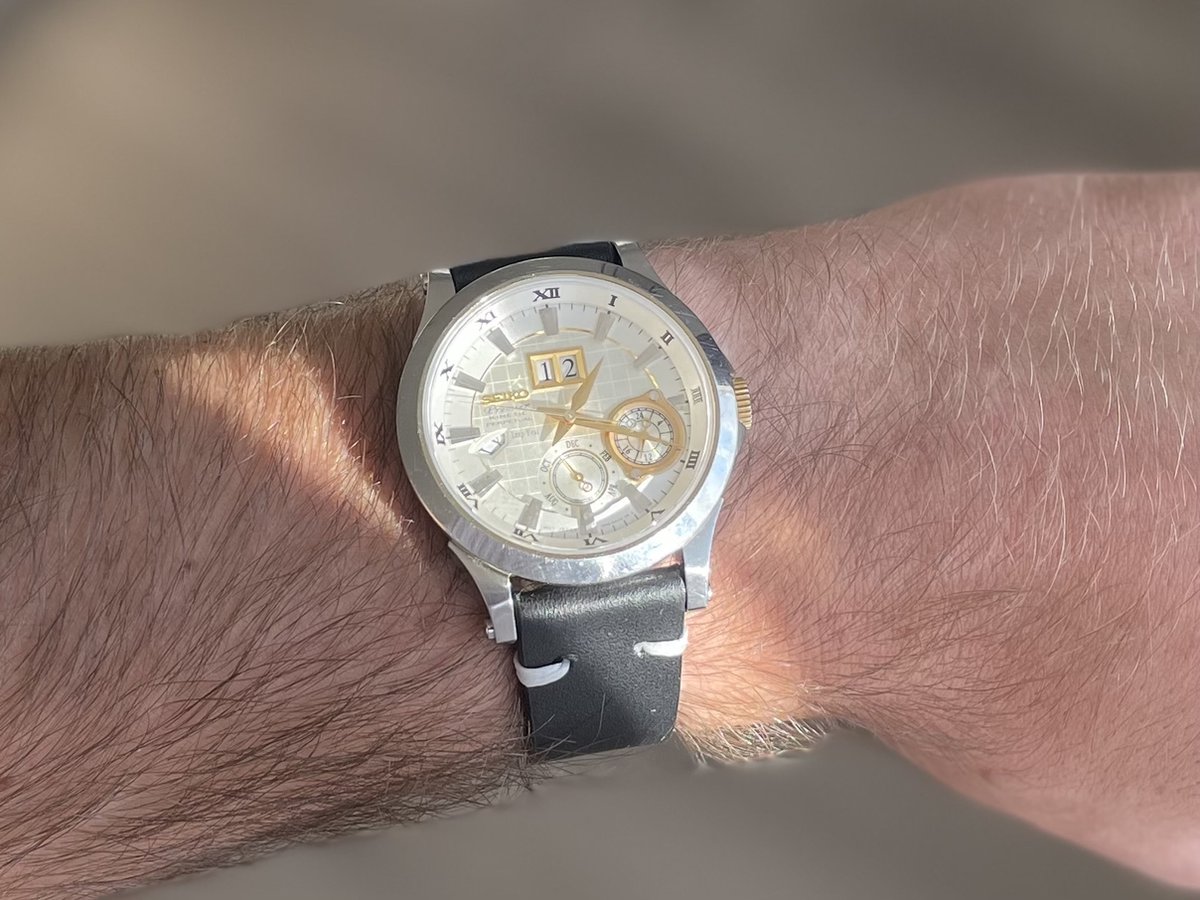 18mm Premium vintage leather watch strap Black - Vintage leer- horloge band Zwart met quick release trekker