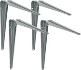 AMIG Plankdrager/planksteun van metaal - 4x - gelakt grijs - H350 x B300 mm