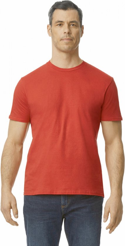 T-shirt Heren L Gildan Ronde hals Korte mouw True Red 100% Katoen