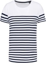T-shirt Kind 8/10 Y (8/10 ans) Kariban Ronde hals Korte mouw White / Navy Stripes 100% Katoen