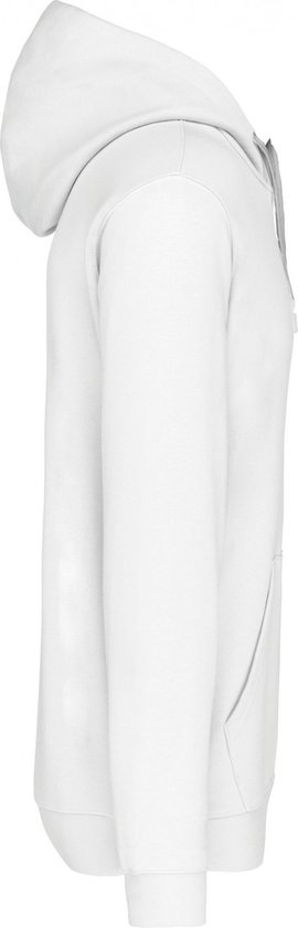Sweatshirt Heren L Kariban Lange mouw White / Fine Grey 80% Katoen, 20% Polyester