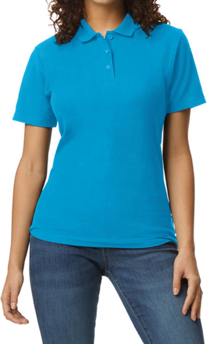 Gildan Damespolo Softstyle Dubbele piqué GI64800L - Sapphire - XXL