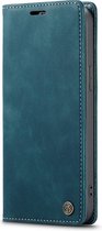 CaseMe book case leer - Apple iPhone 15 Plus - Blauw