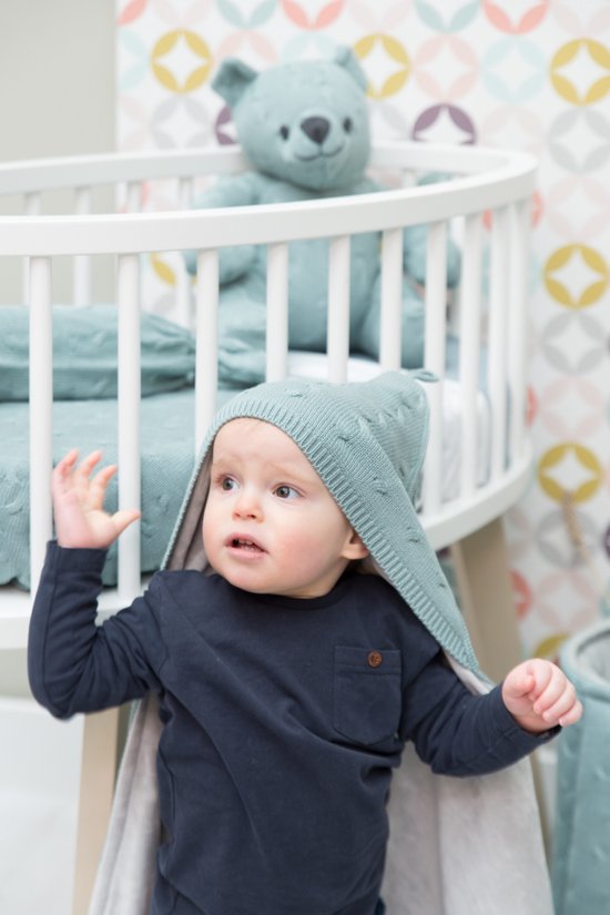 Baby's Only Gebreide wikkeldeken - Omslagdoek baby Cable - Chenille voering - Brique - 75x75 cm - Geschikt voor drie- en vijfpuntsgordel — afbeelding 5