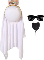 Ensemble de costumes de carnaval pour un arabe/cheik - foulard blanc - hommes - avec barbe noire