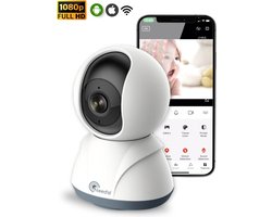 Needs!® Full HD Wifi Babyfoon met Camera WS-Q100A - En App - Camera Beveiliging – Wifi Camera – Camerabewaking - 1080p – Baby Monitor – 2.4GHZ – Wit