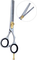 Belux Surgical Instruments / Professionele uitdunschaar - Efileerschaar - Rechtshandig - Uitdun kappersschaar - RVS - Knipschaar - Voor het knippen van haar - 17 cm - Kapperschaar - Zilver