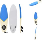 vidaXL Surfplank Beginner - 170 x 46.8 x 8 cm - Blauw/Crème - Surfplank