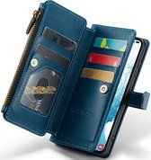 Hoesje geschikt voor Samsung Galaxy S22 Plus - ZipCase Book Cover Case Leer Smaragd Blauw