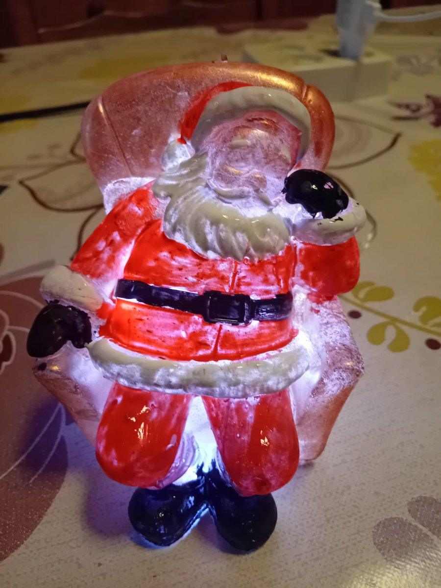 starwolf, kerstman zittend in zetel met ledverlichting, kerst, geschenk, ledverlichting, lamp, beeld