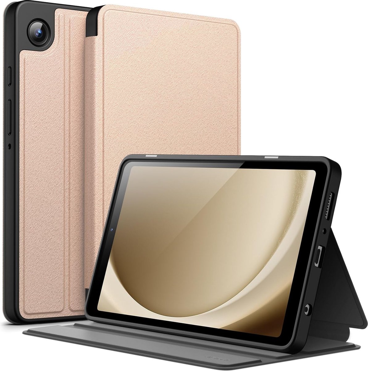 Samsung Galaxy Tab A9 Folio Standaard Beschermende Cover - Rose Goud