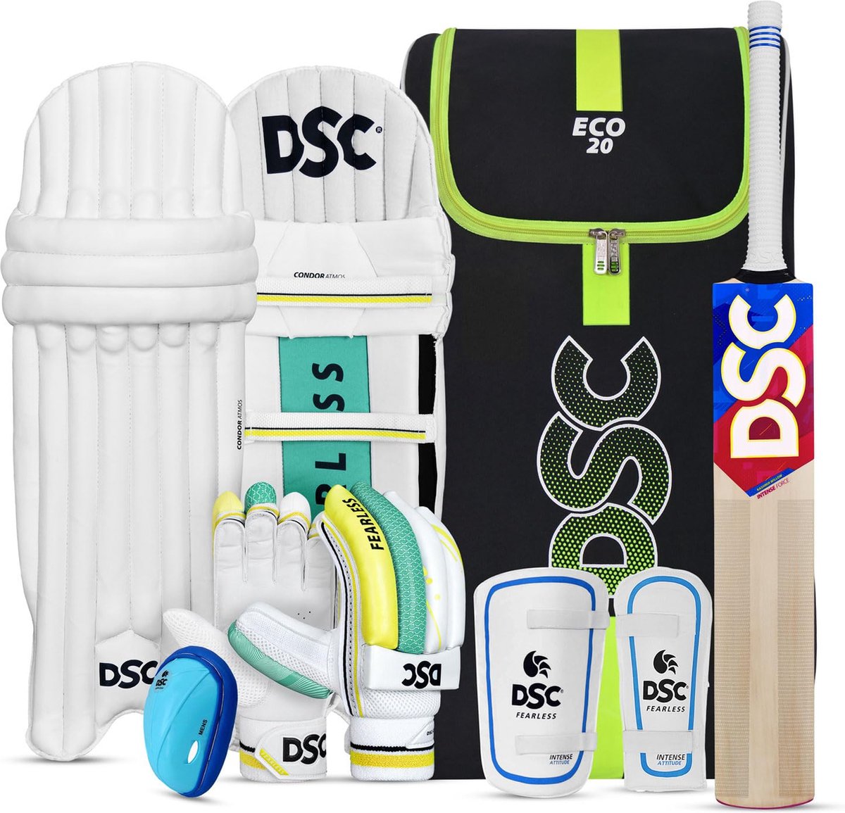 DSC Cricketset voor Volwassenen (Meerkleurig, Maat-5) | Materiaal-Hout | Schokabsorptie | Comfortabel | Lichtgewicht
