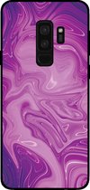 Smartphonica Telefoonhoesje voor Samsung Galaxy S9 Plus met marmer opdruk - TPU backcover case marble design - Paars / Back Cover geschikt voor Samsung Galaxy S9 Plus