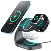 LunaVida's 4 in 1 Oplaadstation - Draadloze oplader telefoon - Wireless Charger - Docking station - Magsafe - Snellader iPhone 15W - Apple Watch oplader - Apple en Android