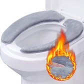 Velox 1 paar warme toilethoes toiletstoelen kussen zelfklevende toiletstoelen afdekkussens voor toiletringen (lichtgrijs)