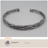 Zilverkleurige Geweven Draai-textuur Armbanden voor Mannen en Vrouwen - Vintage Thaise Zilveren Armband Sieraden