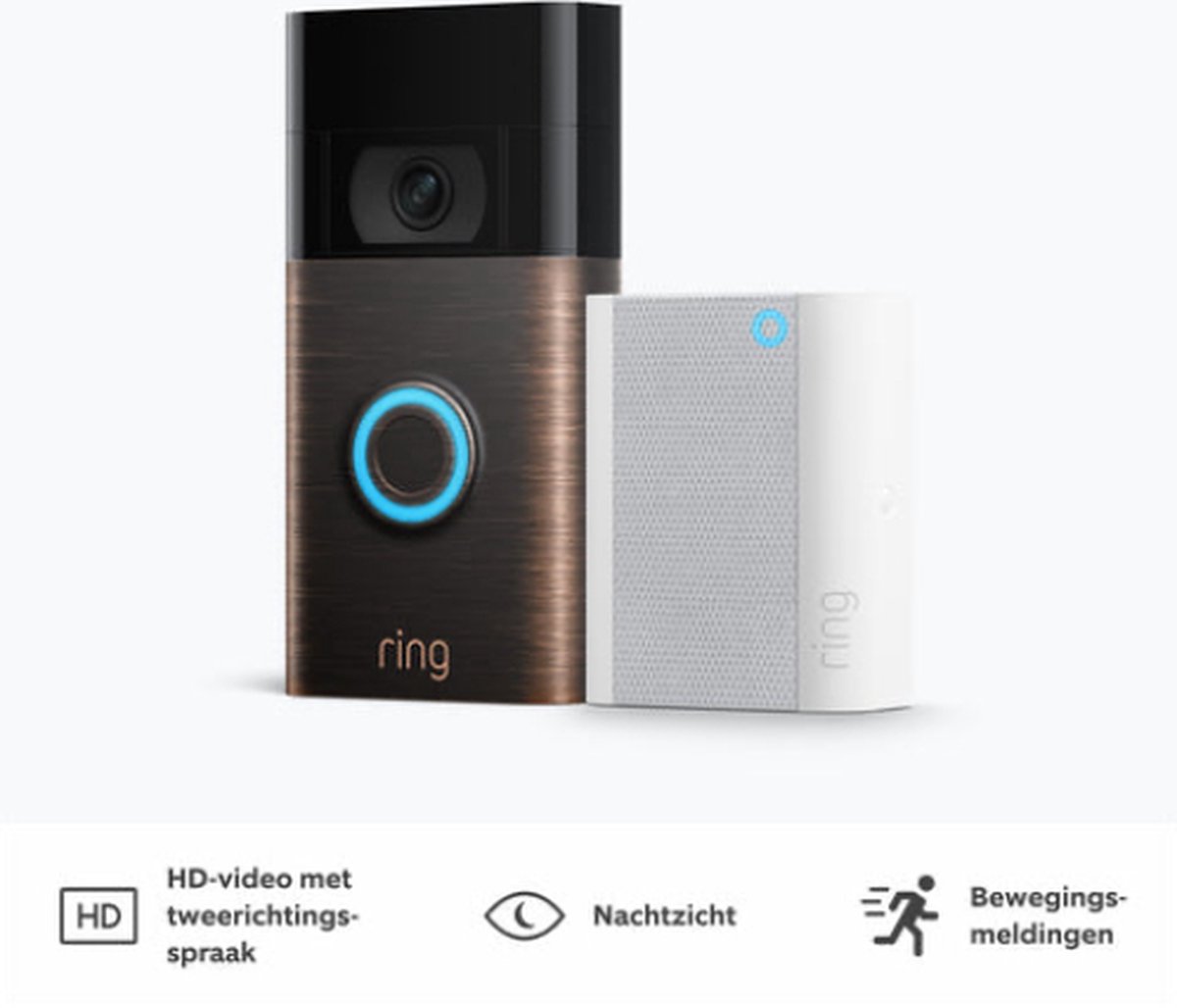 Afbeelding 3 van Ring Video Doorbell (2nd Gen) Venetian Bronze met Chime - slimme deurbel - batterij
