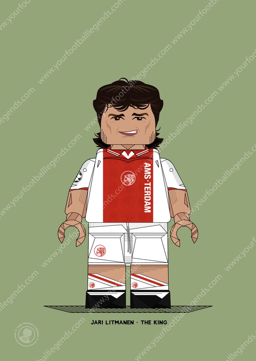 Poster Jari Litmanen - A4 297x210mm - Amsterdam Poster - Voetbal - Your Football Legends - Voetbal Posters