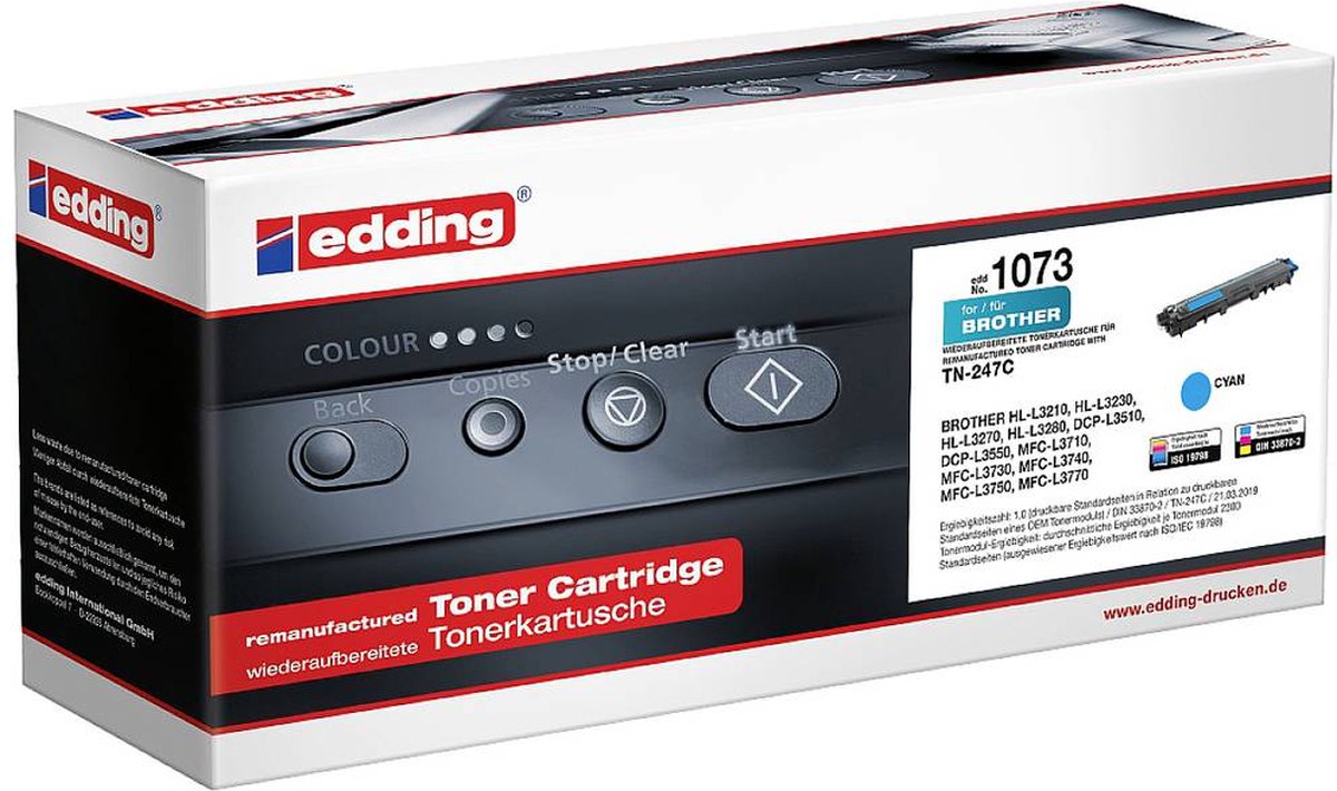 Edding Toner vervangt Brother TN-247C Compatibel Cyaan 2300 bladzijden EDD-1073 18-1073