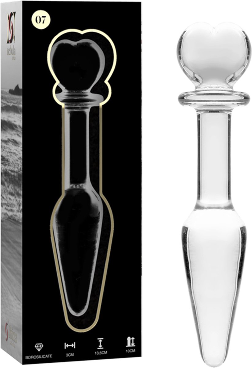 NEBULA SERIES BY IBIZA™ - MODEL 7 ANAL PLUG BOROSILICATE GLASS 13.5 X 3 CM CLEAR