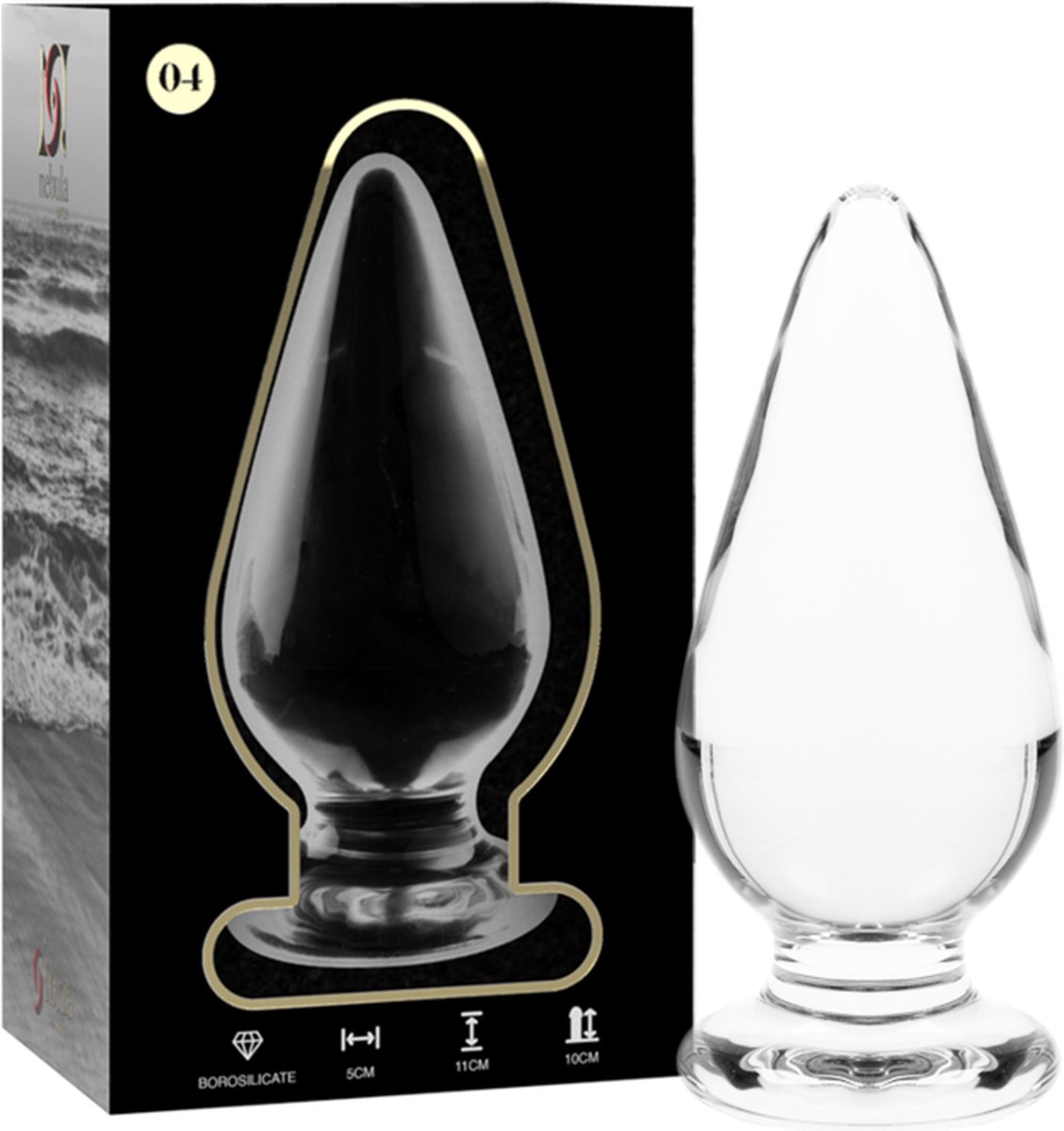 NEBULA SERIES BY IBIZA™ - MODEL 4 | ANAL PLUG BOROSILICATE GLASS 11 X 5 CM CLEAR | BUTTPLUG | SEX TOYS VOOR MANNEN | SEX TOYS VOOR VROUWEN
