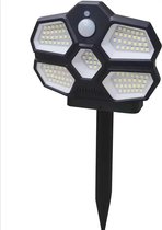 Buitenverlichting op Zonne Energie – Solar Buitenbeveiligingslamp – Dag Nacht Sensor – 124 LEDS – Zwart