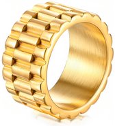 Heren Ring Goud kleurig - Presidential - Staal - Ringen - Cadeau voor Man - Mannen Cadeautjes