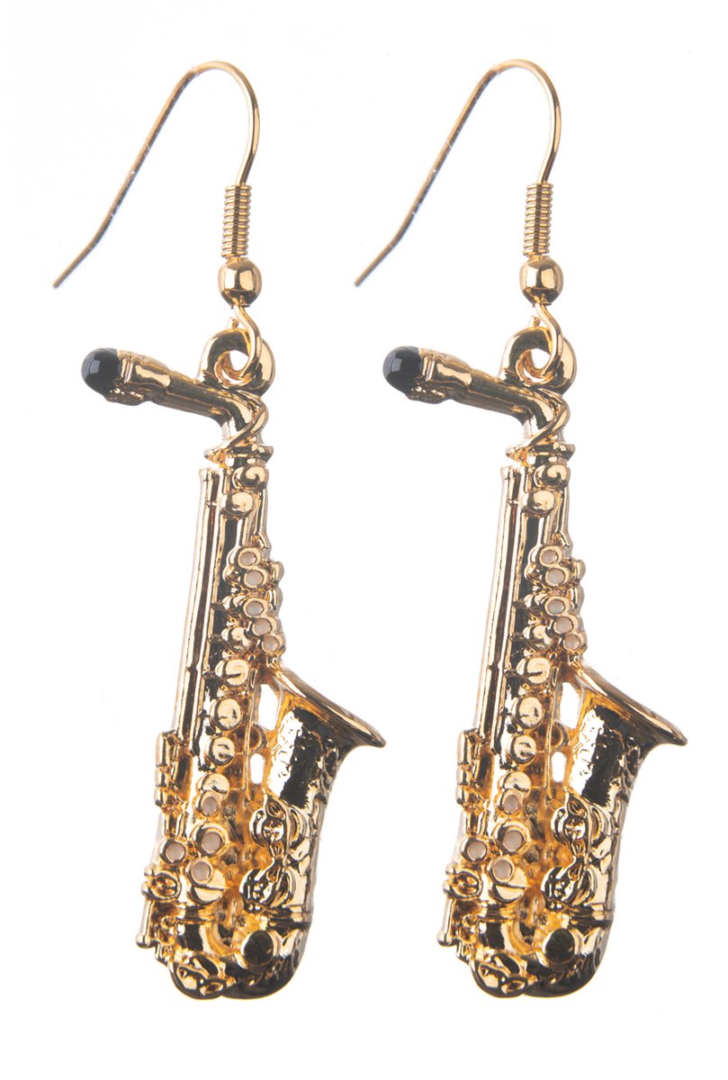 Music Gifts - Oorbellen altsax verguld