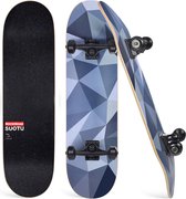 Suotu Skateboard - 80x20cm - ABEC-9 - 95A - schokabsorptie - Jongens - Meisjes - Volwassenen Skateboards