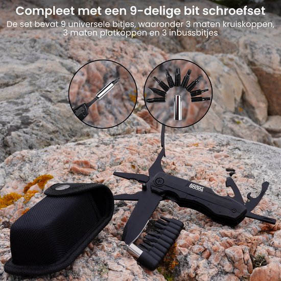 AdroitGoods Multitool Survival Zakmes - Nova X49 - 14 In 1 - Survival mes - Jachtmes - Camping - Kamperen - AdroitGoods
