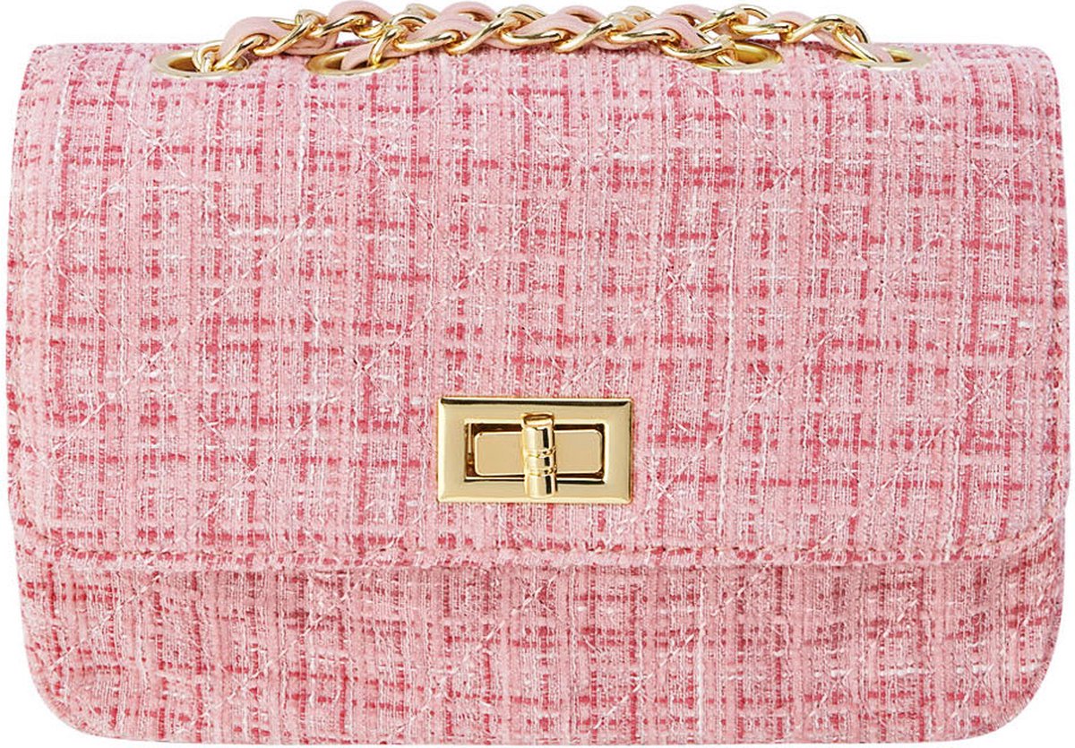 Roze tas met stiksels - 22 x 14 x 8 Centimeter - Schoudertas - Damesdingetjes