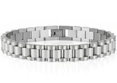 Heren Armband Presidential - Horlogeband Stijl - Zilver kleurig - Staal - 10mm - Schakelarmband - Armbanden - Cadeau voor Man - Mannen Cadeautjes