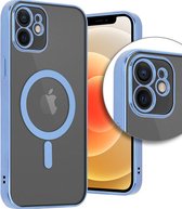 Apple iPhone 11 Camerabescherming Magsafe Licht Blauw Achterkant Hoesje