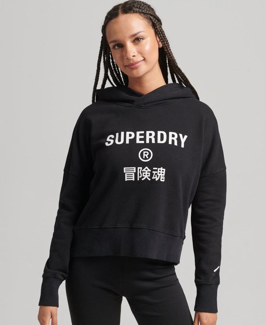 Superdry Code Core Sport Crop Box Capuchon Zwart XS Vrouw