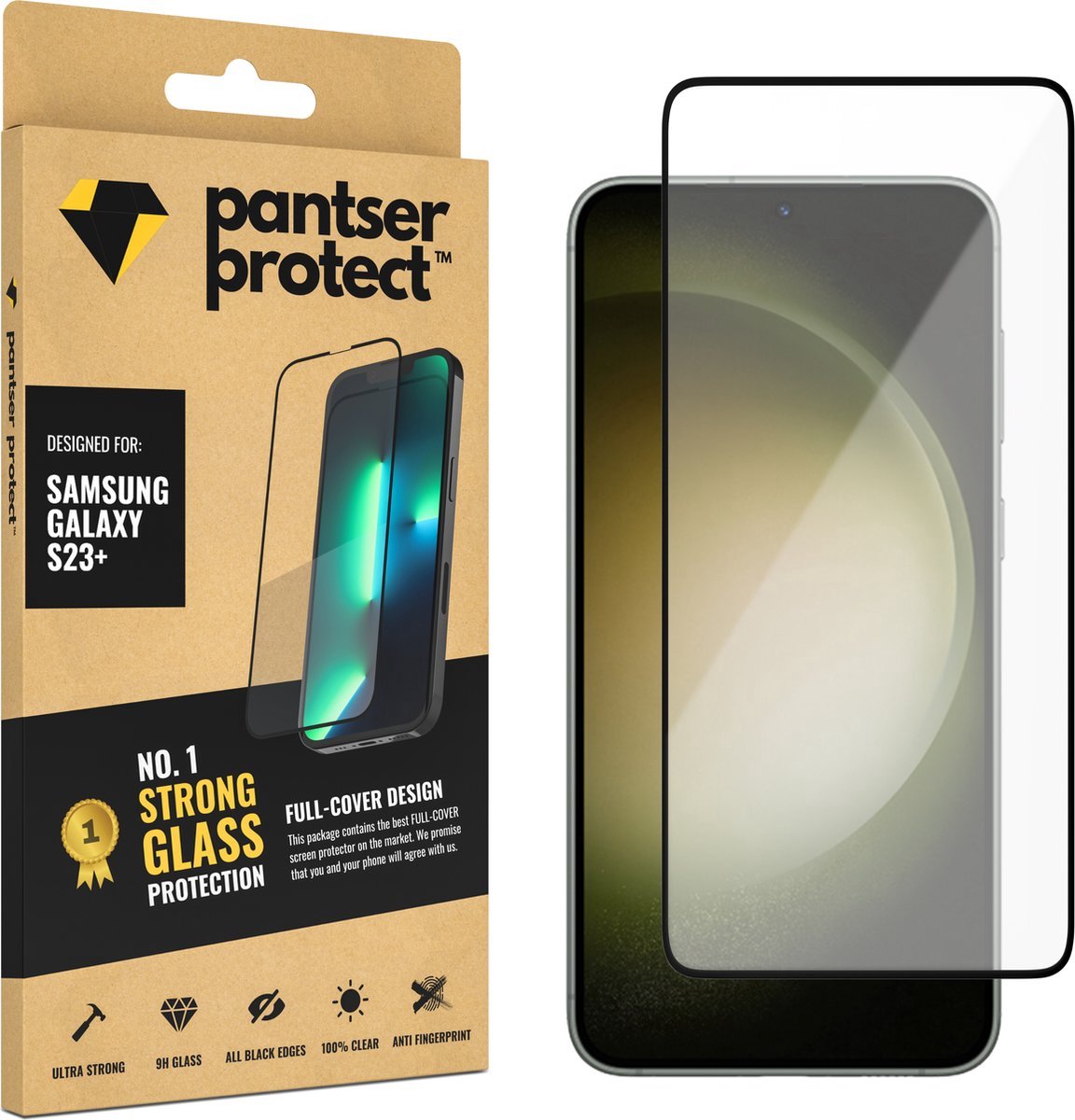 Pantser Protect™ Glass Screenprotector Geschikt voor Samsung Galaxy S23+ / S23 Plus - Case Friendly & Full Cover - Premium Pantserglas - Glazen Screen Protector