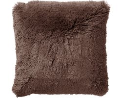 Dutch Decor FLUFFY – sierkussen 60×60 cm – superzacht – XL kussen – Chocolate Martini – bruin – Inclusief binnenkussen – Luxe kussens voor woonkamer & bank