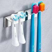 Tandenborstelhouder, elektrische tandenborstel, houder voor aan de muur, zonder boren, roestvrij staal, opzetborstelhouder, houder, opbergen, tandenborstelhouder