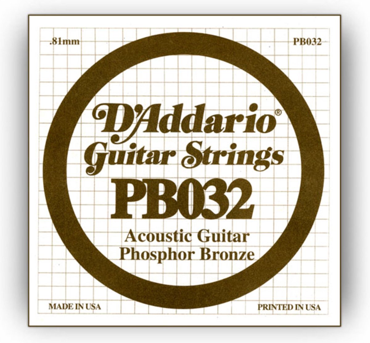 D'Addario PB032 Phosphor Bronze enkele snaar - Enkele snaar voor gitaar
