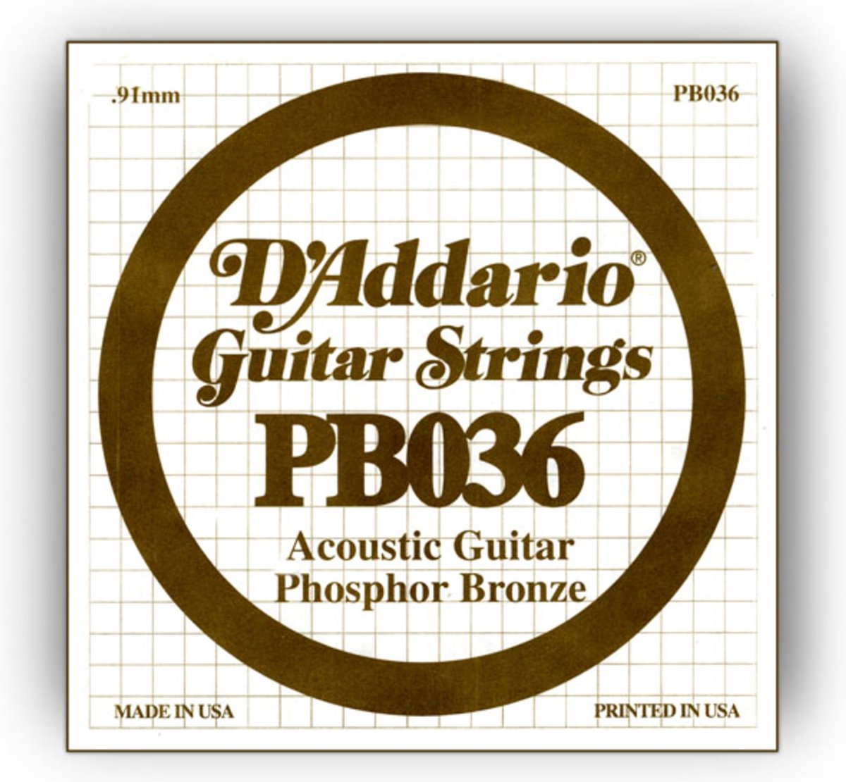 D'Addario PB036 Phosphor Bronze enkele snaar - Enkele snaar voor gitaar