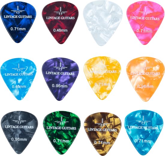 Foto: 12 stuks plectrum mix 0 46 t m 1 50 plectrum celluloid guitar picks lintage guitars 