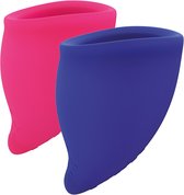 Fun Factory Fun Cup Explore Kit (maat A + maat B) Menstruatie Cup - Roze & Blauw - Stimulerend supplement