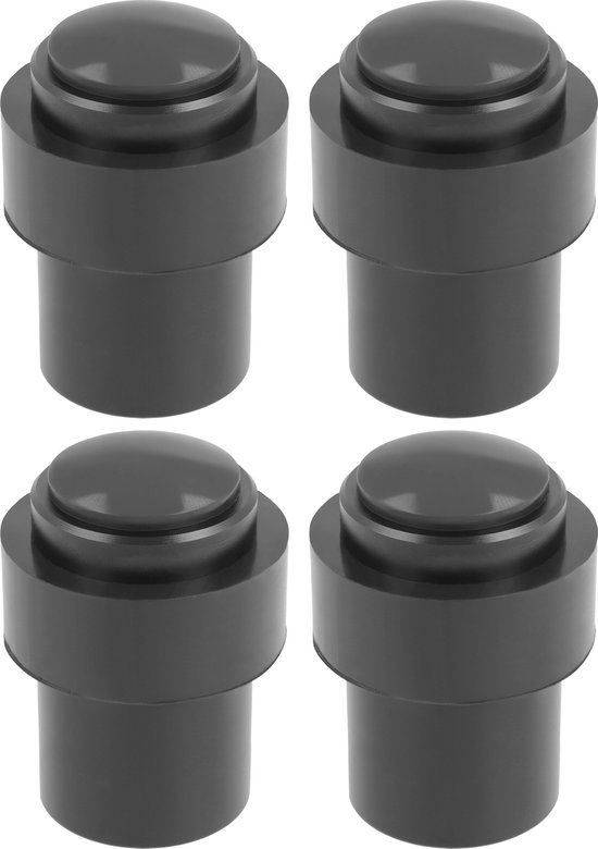 AMIG Deurstopper/deurbuffer - 4x - D30mm - inclusief schroeven - mat zwart