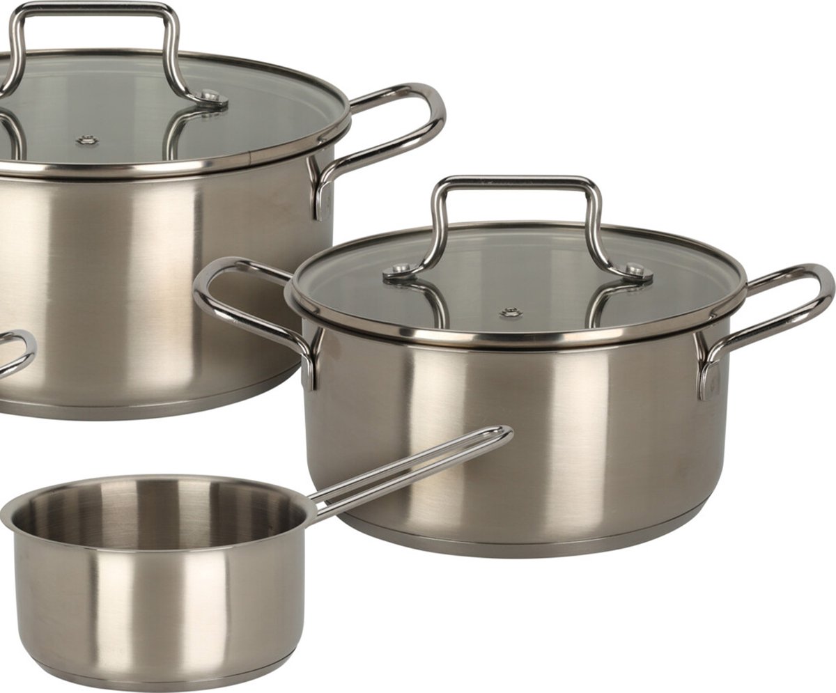 Edënbërg Classic Line - Luxe Pannenset - RVS - 6 delig - Sandwichbodem