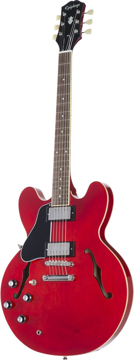 Epiphone Inspired by Gibson ES-335 Lefthand Cherry - Semi-akoestische gitaar voor linkshandigen
