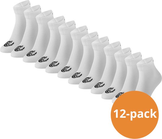 Vinnie-G Quarter Sokken Wit - 12 paar Witte Enkel sokken - Unisex - Maat 43/46