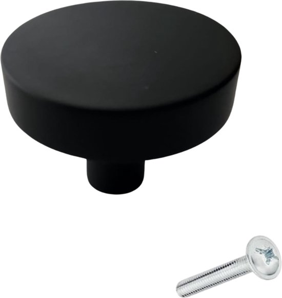 Kastknop Circle 40 mm Knop Rond Zwart - Kastknop - Meubelknop - T-Greep - deurknoppen voor kasten - Meubelbeslag - deurknopjes