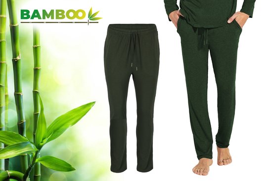 Pantalon de pyjama en Bamboe pour hommes - Vert - Taille M - Pyjamas hommes Adultes - Pantalons de salon Pyjamas hommes adultes