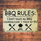 Wandbordje BBQ Rules
