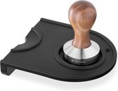 Tamper à expresso pour café 51 mm - presse-tampon en acier inoxydable avec manche en bois - presse-café pour supports de passoire avec tapis en silicone - noir
