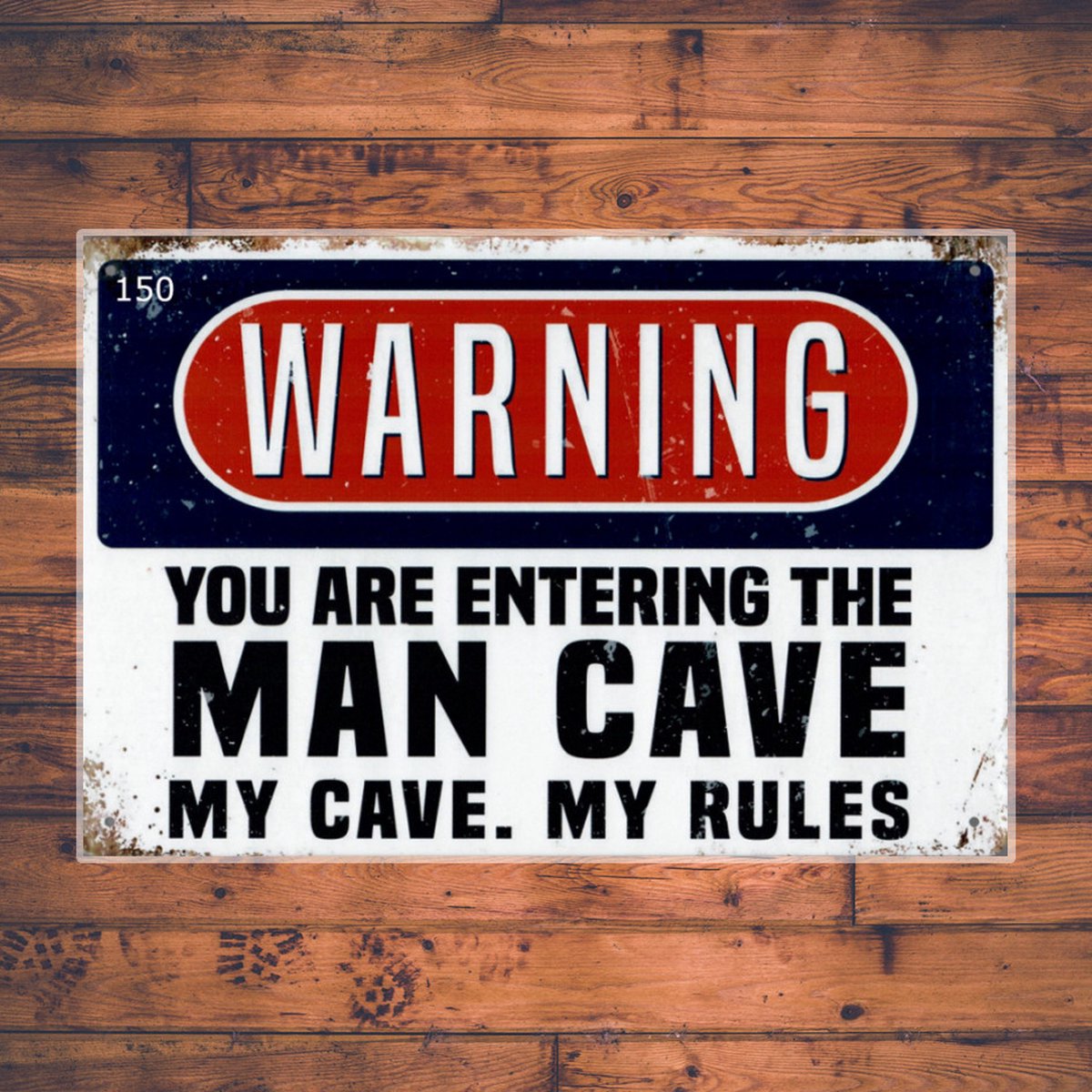 Wandbordje Warning Mancave